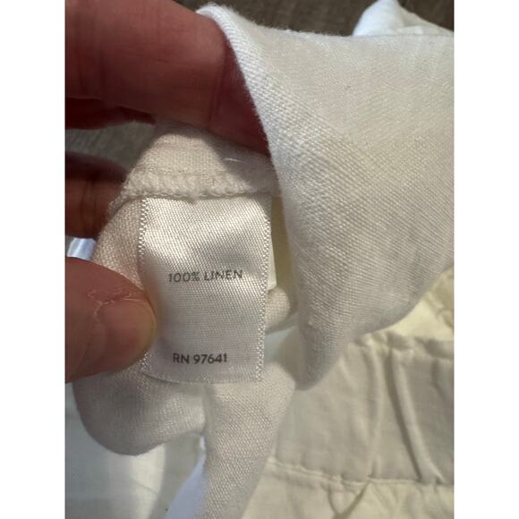 J. Jill PureJill 100% Linen‎ White Wide Leg Pull On Pants Size Large - Picture 4 of 5